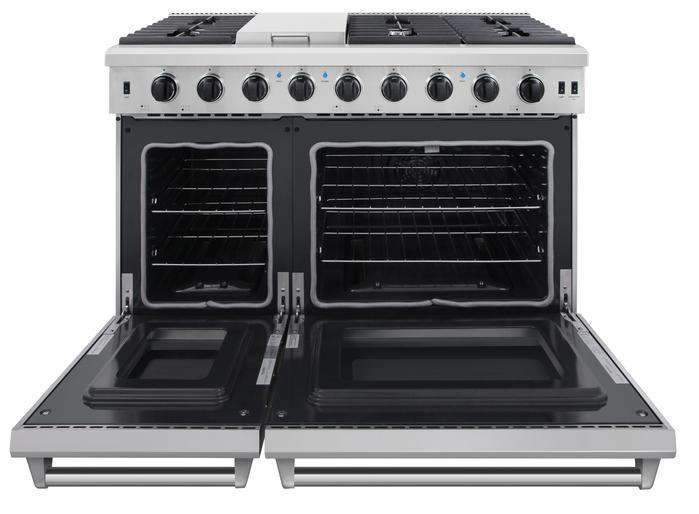 Thor Kitchen 2-Piece Appliance Package - 48-Inch Propane Gas Range  & Pro Wall Mount Hood in Stainless Steel