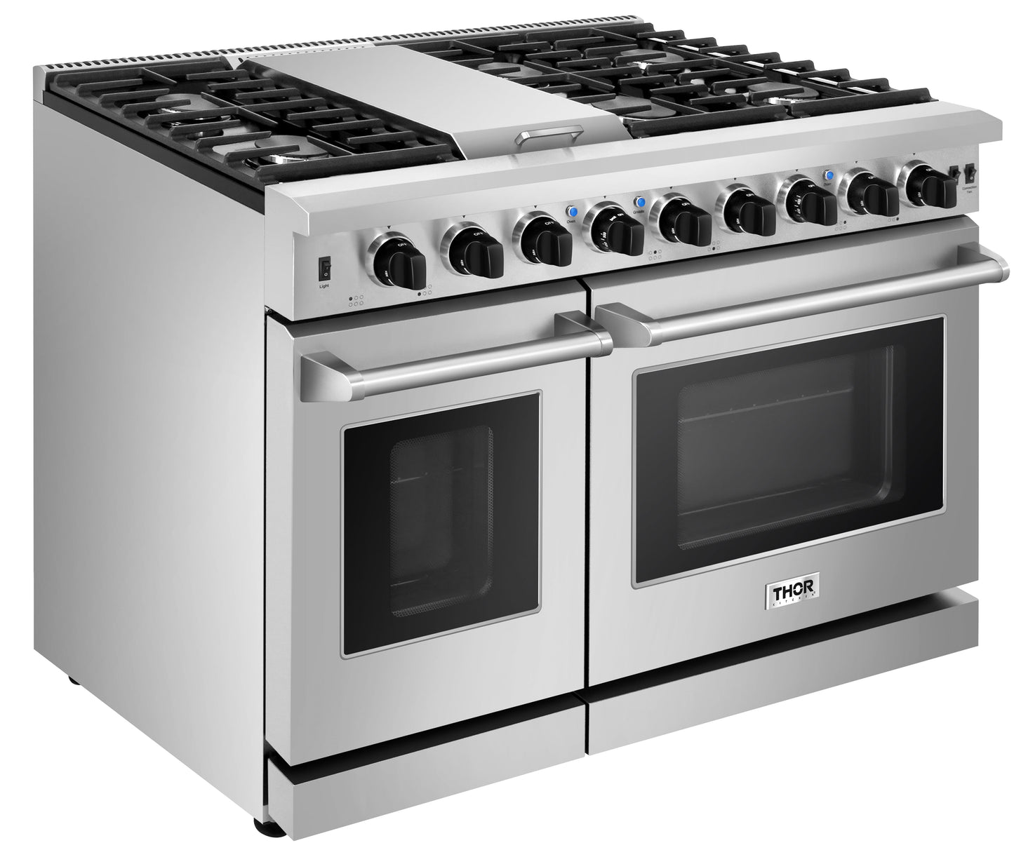 Thor Kitchen 2-Piece Appliance Package - 48-Inch Propane Gas Range  & Pro Wall Mount Hood in Stainless Steel