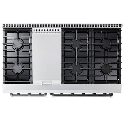 Thor Kitchen 2-Piece Appliance Package - 48-Inch Propane Gas Range  & Pro Wall Mount Hood in Stainless Steel