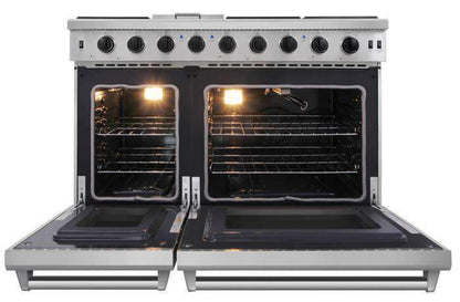 Thor Kitchen 2-Piece Appliance Package - 48-Inch Propane Gas Range  & Pro Wall Mount Hood in Stainless Steel