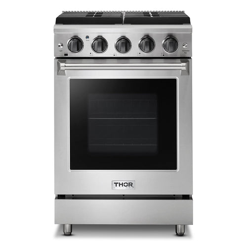 Thor Kitchen 24-Inch 3.7 Cu. Ft. Oven Propane Gas Range with in Stainless Steel - LRG2401ULP