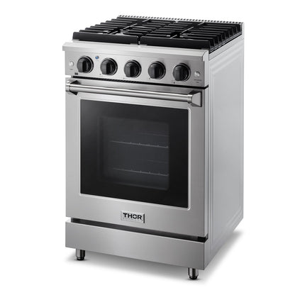 Thor Kitchen 24-Inch 3.7 Cu. Ft. Oven Propane Gas Range with in Stainless Steel - LRG2401ULP