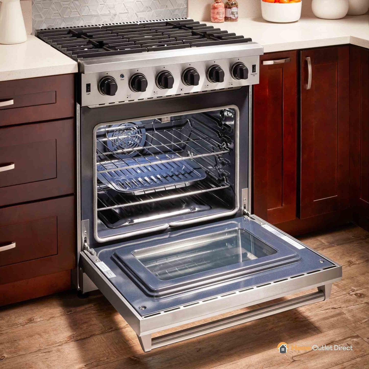 Thor Kitchen 3-Piece Appliance Package - 30-Inch Propane Gas Range, Dishwasher & Refrigerator in Stainless Steel - APR3-LRG30-LP