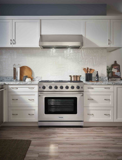 Thor Kitchen 3-Piece Appliance Package - 36-Inch Propane Gas Range, Dishwasher & Refrigerator in Stainless Steel - APR3-LRG36-LP