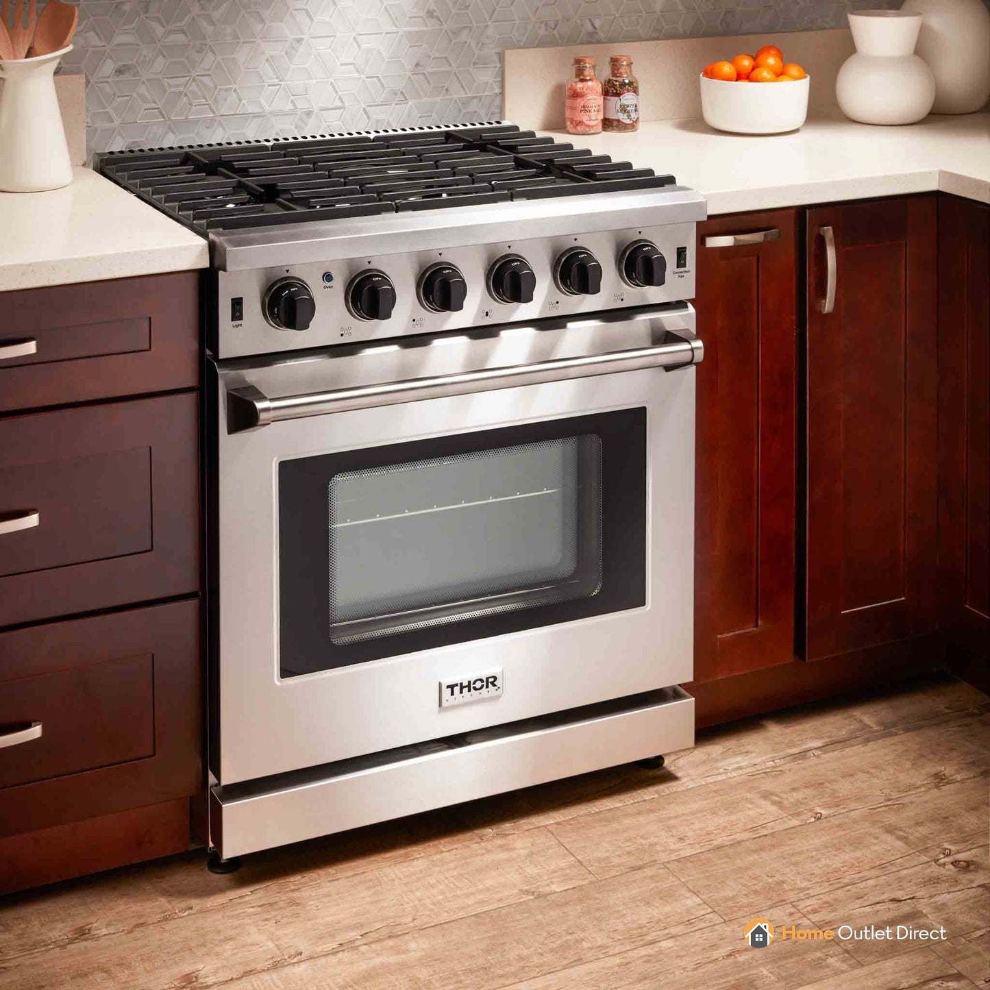 Thor Kitchen 30-Inch Propane Gas Range with 5 Burners, 4.55 cu. ft Oven in Stainless Steel  - LRG3001ULP
