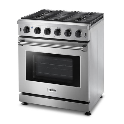 Thor Kitchen 30-Inch Propane Gas Range with 5 Burners, 4.55 cu. ft Oven in Stainless Steel  - LRG3001ULP