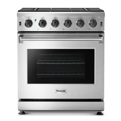 Thor Kitchen 30-Inch Propane Gas Range with 5 Burners, 4.55 cu. ft Oven in Stainless Steel  - LRG3001ULP