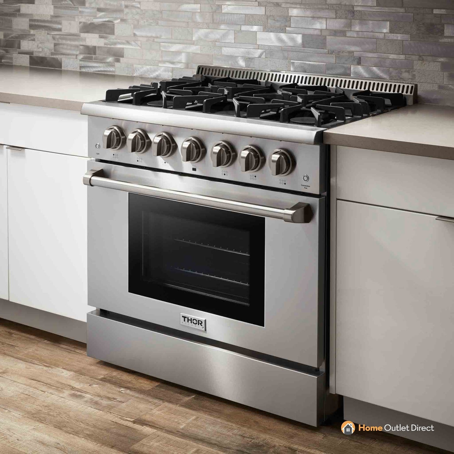 Thor Kitchen 36-Inch 5.2 Cu. Ft. Oven Dual Fuel Range with Propane Gas Cooktop in Stainless Steel  - HRD3606ULP