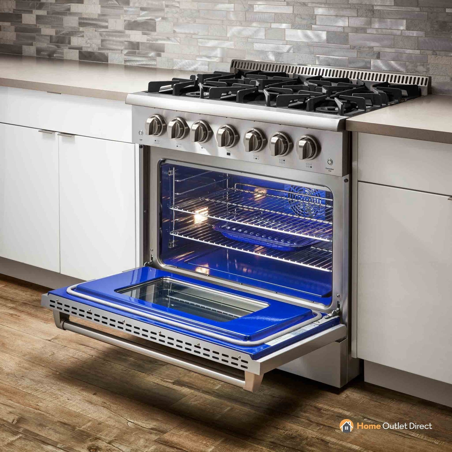 Thor Kitchen 36-Inch 5.2 Cu. Ft. Oven Dual Fuel Range with Propane Gas Cooktop in Stainless Steel  - HRD3606ULP