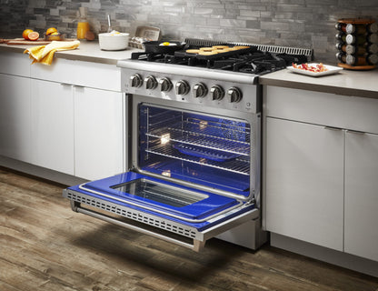 Thor Kitchen 36-Inch 5.2 Cu. Ft. Professional Propane Gas Range with in Stainless Steel  - HRG3618ULP