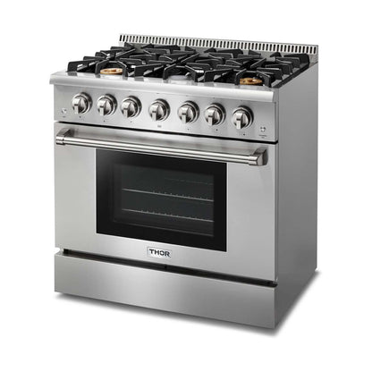 Thor Kitchen 36-Inch 5.2 Cu. Ft. Professional Propane Gas Range with in Stainless Steel  - HRG3618ULP