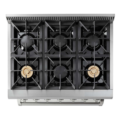 Thor Kitchen 36-Inch 5.2 Cu. Ft. Professional Propane Gas Range with in Stainless Steel  - HRG3618ULP