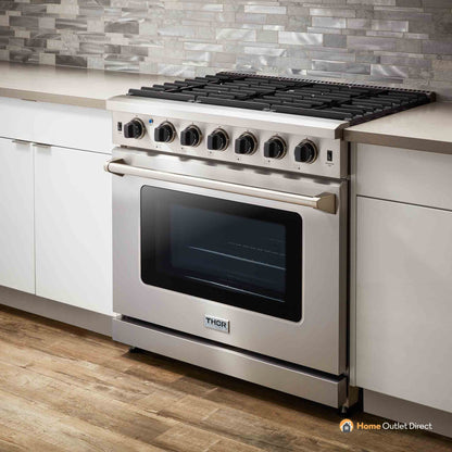 Thor Kitchen 36-Inch Propane Gas Range with 6.0 Cu. Ft. Oven in Stainless Steel - LRG3601ULP