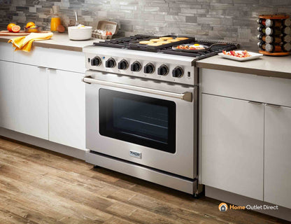 Thor Kitchen 36-Inch Propane Gas Range with 6.0 Cu. Ft. Oven in Stainless Steel - LRG3601ULP