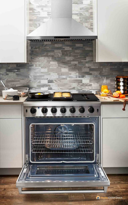 Thor Kitchen 36-Inch Propane Gas Range with 6.0 Cu. Ft. Oven in Stainless Steel - LRG3601ULP
