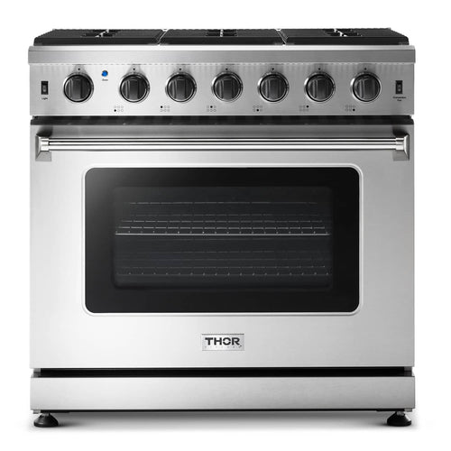 Thor Kitchen 36-Inch Propane Gas Range with 6.0 Cu. Ft. Oven in Stainless Steel - LRG3601ULP