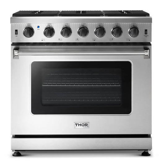 Thor Kitchen 36-Inch Propane Gas Range with 6.0 Cu. Ft. Oven in Stainless Steel - LRG3601ULP