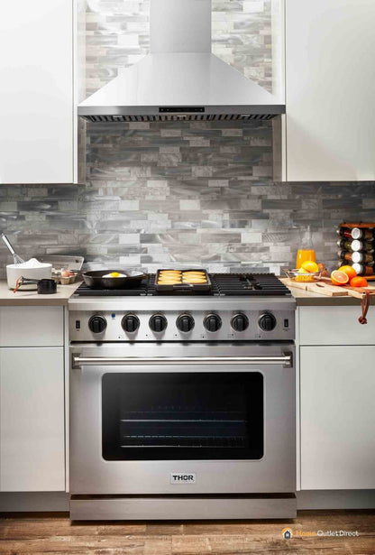 Thor Kitchen 36-Inch Propane Gas Range with 6.0 Cu. Ft. Oven in Stainless Steel - LRG3601ULP