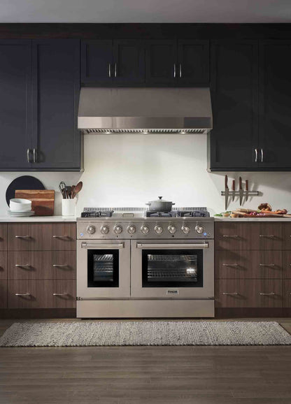 Thor Kitchen 48-Inch Propane Gas Range with 6.7 cu. ft. Double Oven in Stainless Steel  - HRG4808ULP