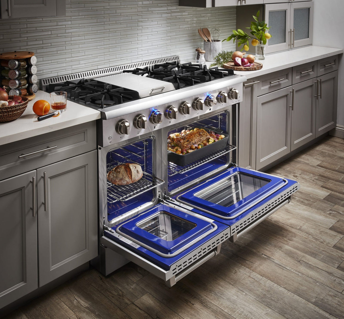 Thor Kitchen 48-Inch Propane Gas Range with 6.7 cu. ft. Double Oven in Stainless Steel  - HRG4808ULP