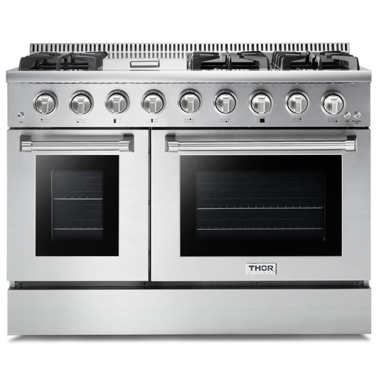 Thor Kitchen 48-Inch Propane Gas Range with 6.7 cu. ft. Double Oven in Stainless Steel  - HRG4808ULP