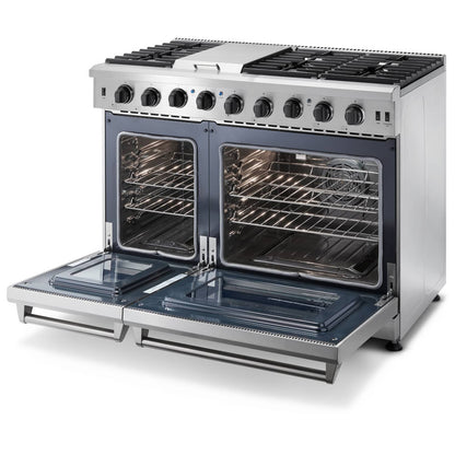 Thor Kitchen 48-Inch 6.8 Cu. Ft. Double Oven Propane Gas Range with in Stainless Steel  - LRG4807ULP