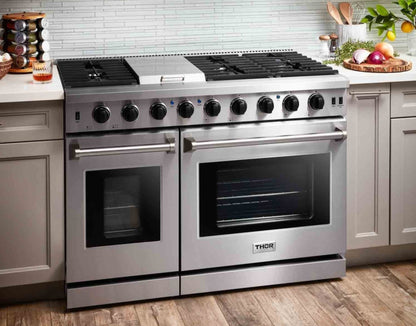 Thor Kitchen 48-Inch 6.8 Cu. Ft. Double Oven Propane Gas Range with in Stainless Steel  - LRG4807ULP