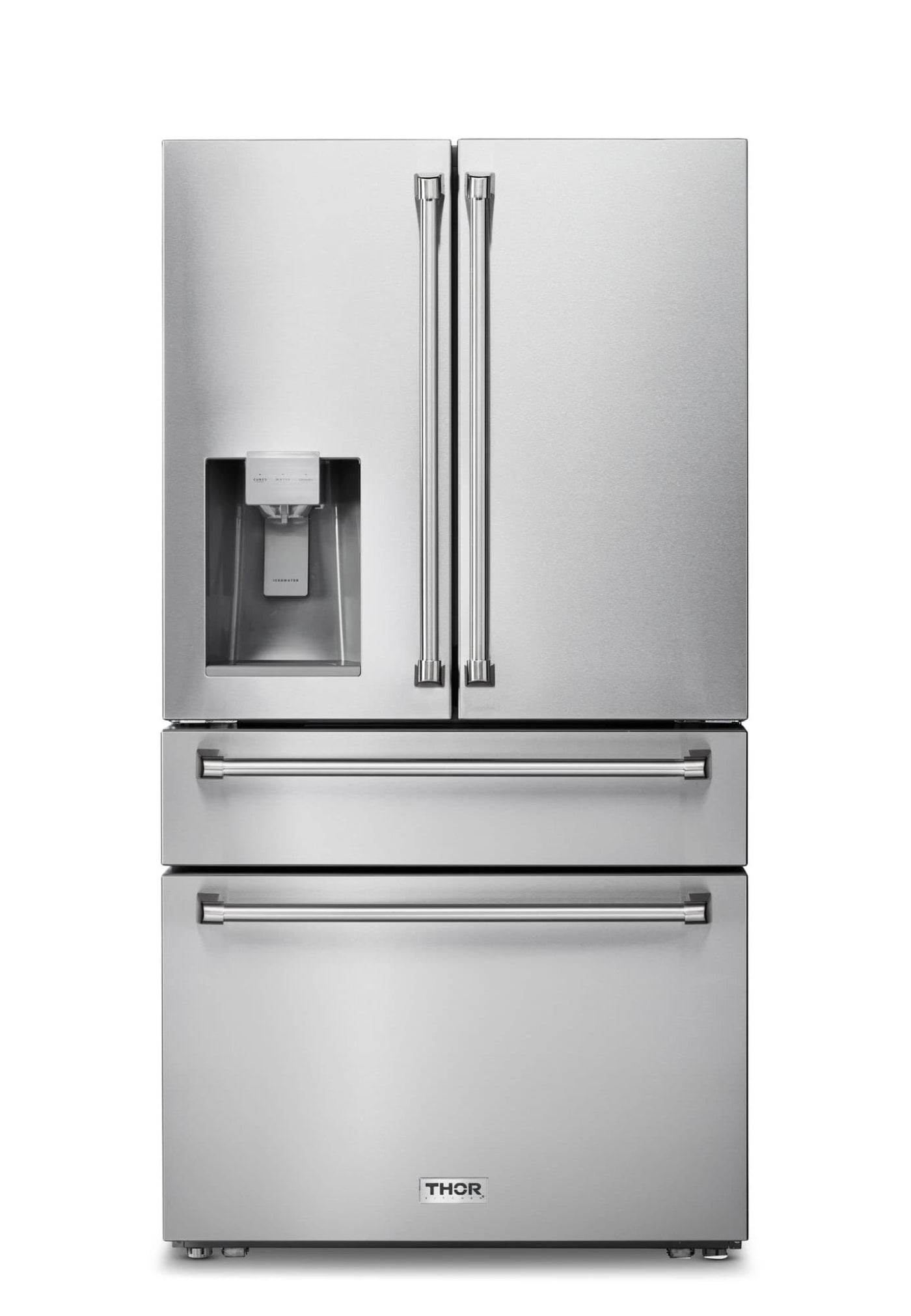 Thor Kitchen 6-Piece Pro Appliance Package - 48-Inch Dual Fuel Range with Propane Gas Cooktop , Refrigerator with Water Dispenser, Dishwasher, Pro Wall Mount Hood, Microwave Drawer, & Wine Cooler in Stainless Steel - APW6-HRD48C-LP