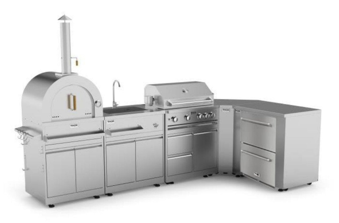 Thor Kitchen 7-Piece Outdoor Kitchen Propane Gas Grill Package - AP-MK-RDLP