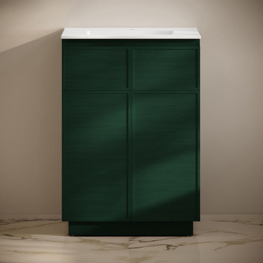 Swiss Madison St. Tropez 24" Freestanding Bathroom Vanity in Green Oak with Sink Top - SM-BV0801GA