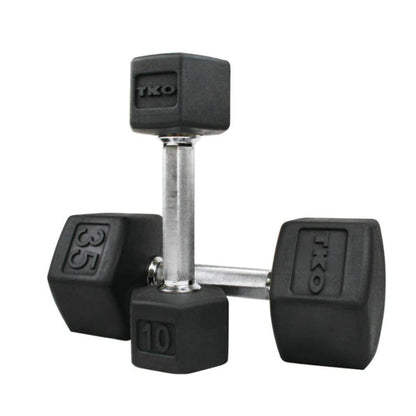TKO Tri-Grip Hex Rubber Dumbbell Sets  - 814TXR