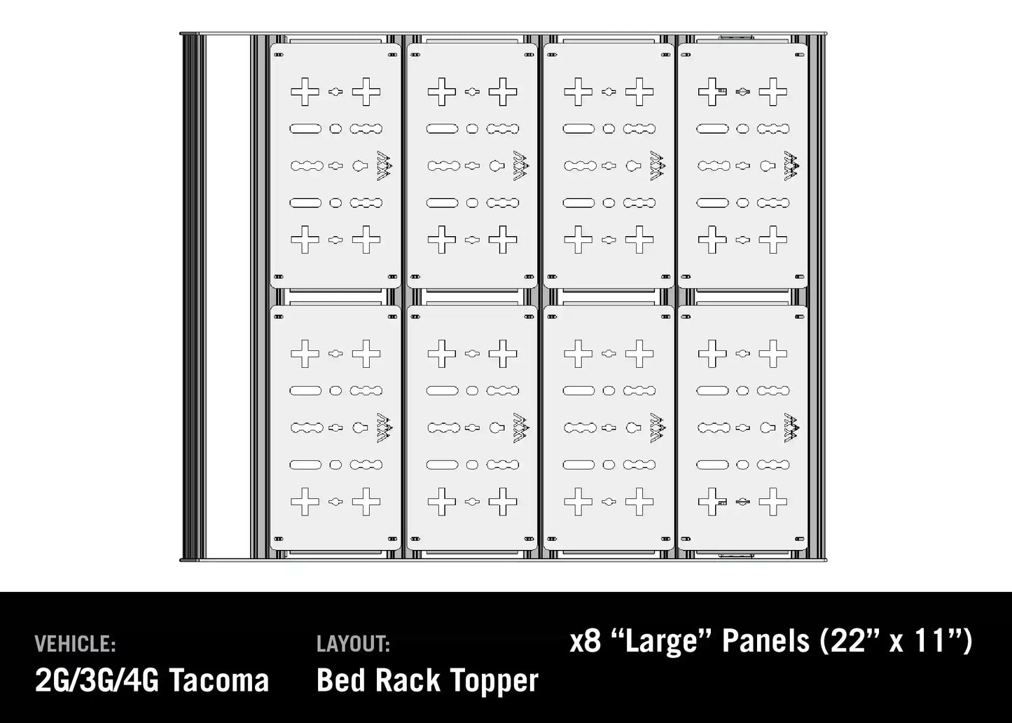 Backwoods Adventure Toyota Tacoma Bed Rack - DRIFTR Topper (Add-on) - BWTT4B-9850