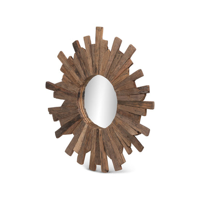 Park Hill Collection Railway Wood Starburst Mirror - Sustainable Reclaimed Design with Organic Charm for Modern Decor - EWI26011