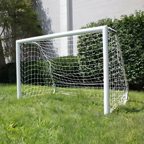 Trigon Sports Soccer Goal 4.5 x 9 ft. Portable &amp; Round Powder Coated White with Net - SG3459W
