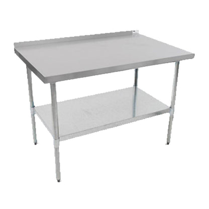 John Boos UFBLS3624 36" x 24" Stainless Steel Budget Work Table with Backsplash - JBUFBLS3624