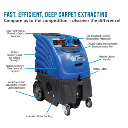 Sandia Sniper 6 Gallon Carpet Extractor 500 PSI Pump Dual 3 Stage with DC Motor