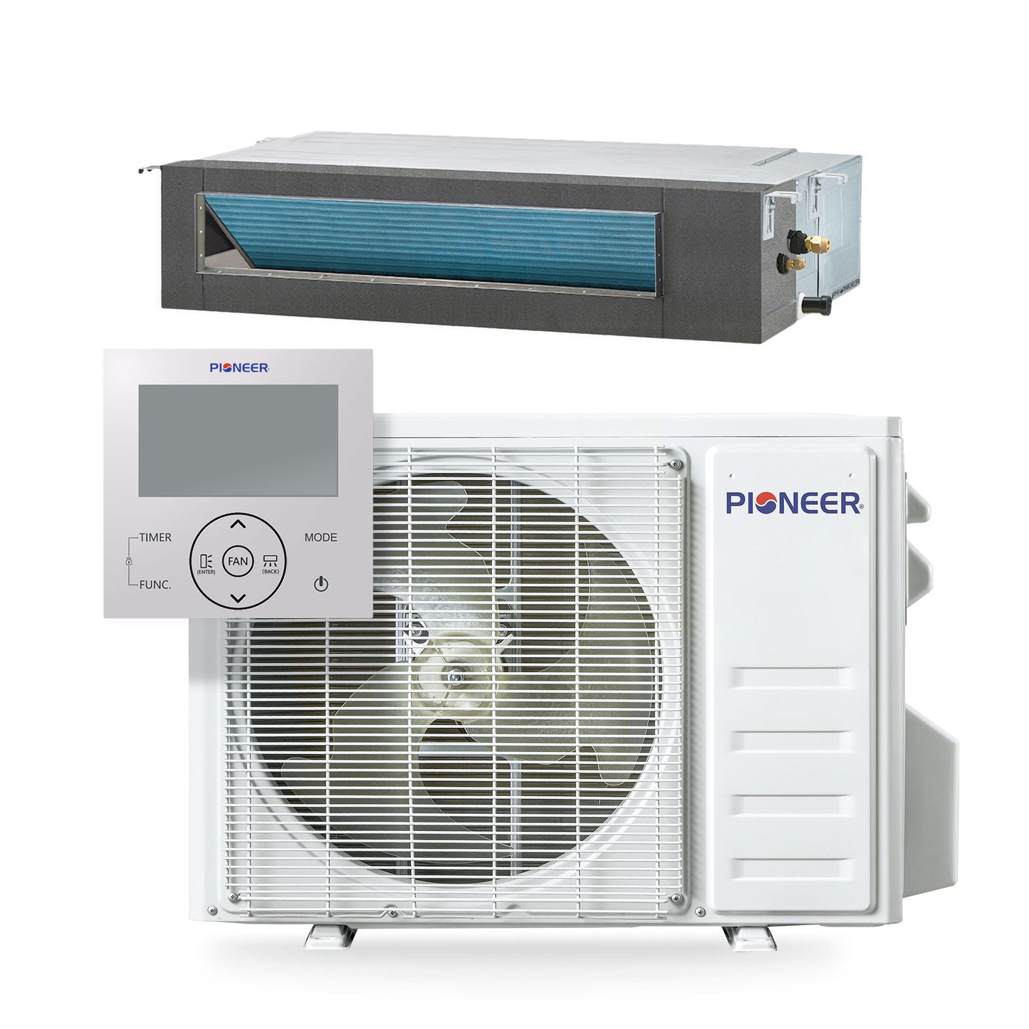 Pioneer Quantum Ultra 9,500 BTU 19.6 SEER2 230V Ceiling Concealed Ducted Mini-Split Air Conditioner Inverter Heat Pump Full Set - RYT009GLSI24RL-10S