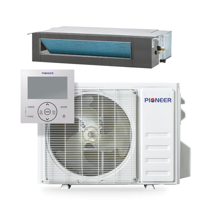 Pioneer Quantum Ultra 9,500 BTU 19.6 SEER2 230V Ceiling Concealed Ducted Mini-Split Air Conditioner Inverter Heat Pump Full Set - RYT009GLSI24RL-10S