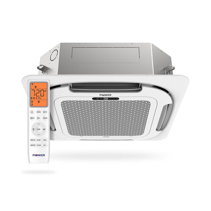 Pioneer Multi Zone 9,000 BTU Quantum Ultra Ceiling Cassette Indoor Section Ductless Mini-Split Wi-Fi Inverter++ Air Conditioner Heat Pump 230V - CT009GLSILCFHG-10S