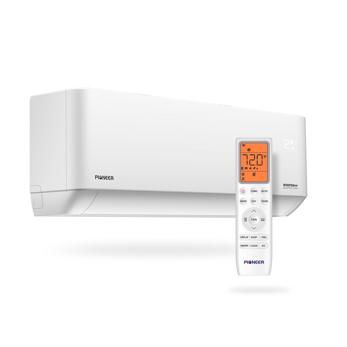 Pioneer Multi Zone 24,000 BTU Quantum Ultra Wall-Mounted Indoor Section Ductless Mini-Split Wi-Fi Inverter++ Air Conditioner Heat Pump 230V - WT024GLSI24HLG-10S