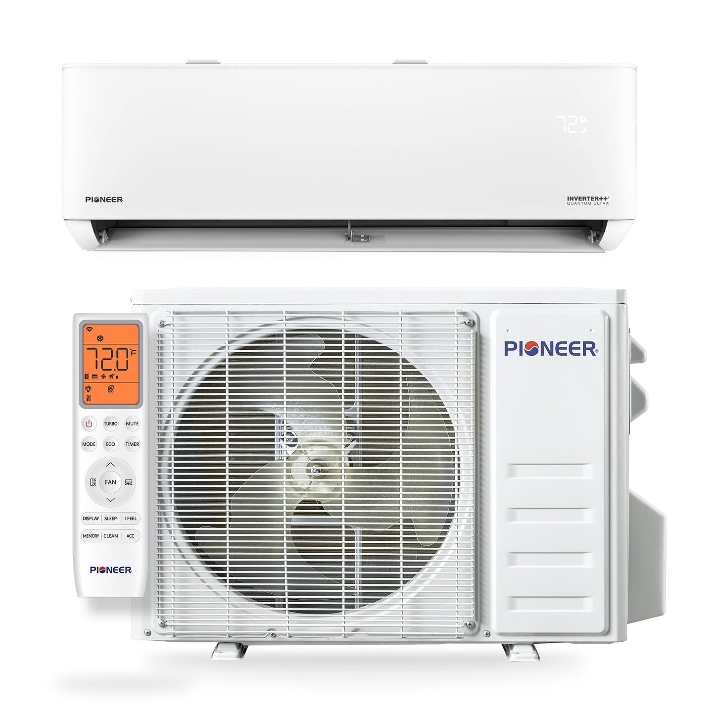 Pioneer Quantum Ultra 23,000 BTU 23 SEER2 230V High-Wall Ductless Energy-Star Mini-Split Air Conditioner Inverter Heat Pump Full Set - WYT024GLSI24RL-10S