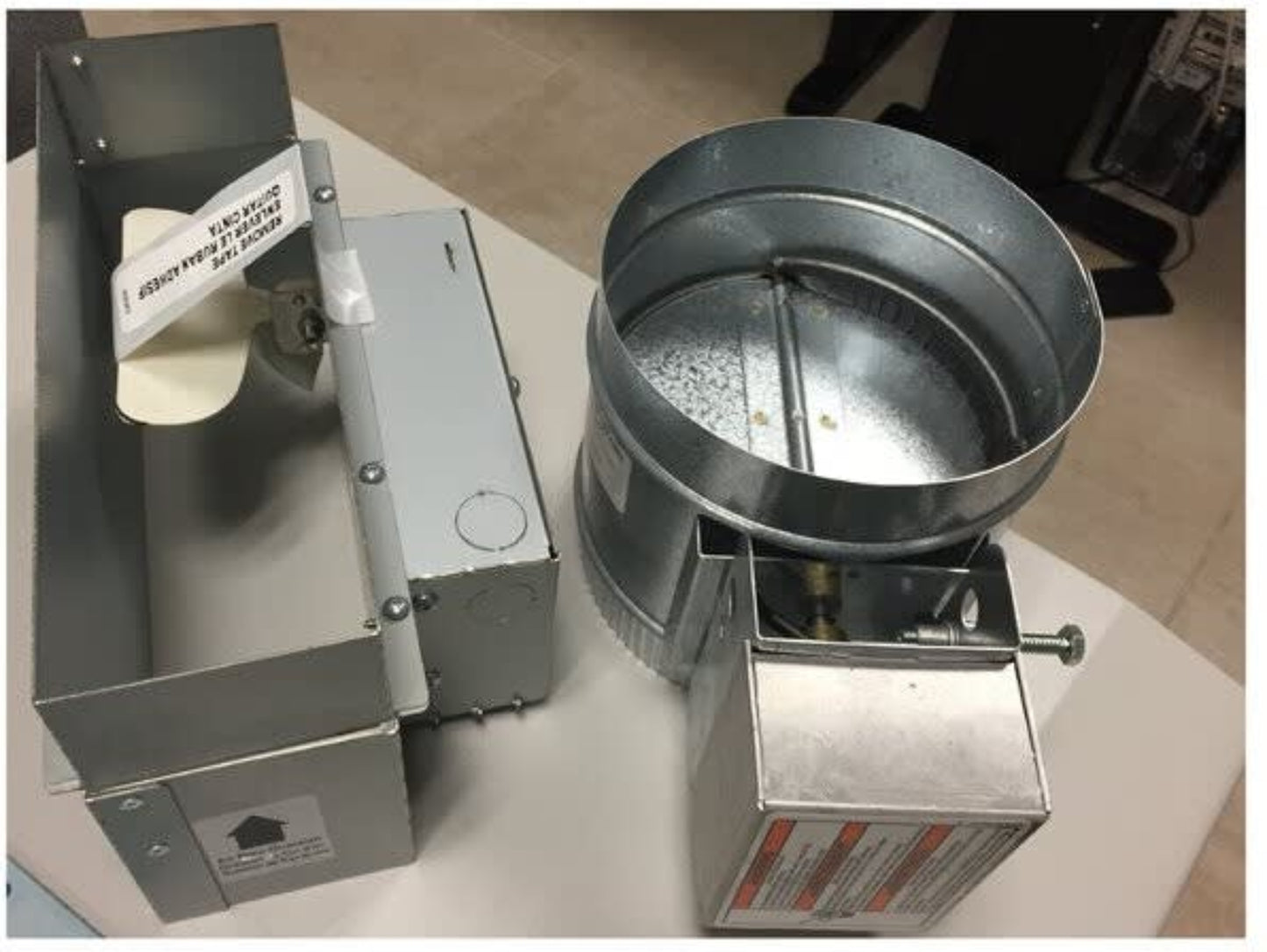 ELICA Make Up Air Kit Containing 10 In Round Switch Duct Plus 6 In Round Motorized Damper - KIT0148978A