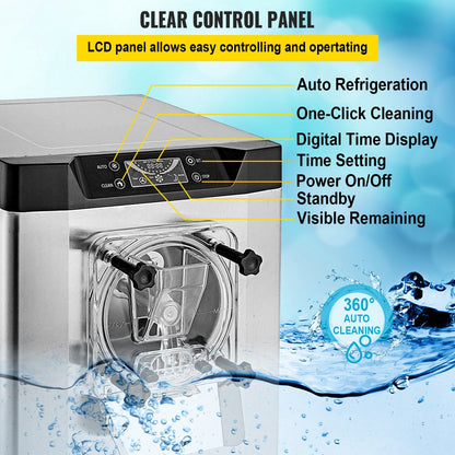 Richell Vevor Commercial Ice Cream Machine with LED Screen Auto Shut-Off One Flavor 1400W New - BJLJTSYBJBSYKF618V1