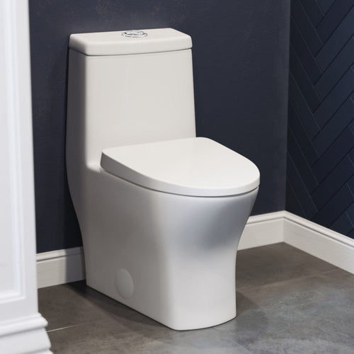 Swiss Madison Sublime II One-Piece 10" Rough-in 1.1/1.6 GPF Dual Top Flush Round Compact Toilet in Glossy White (6 - Pack) - SM-1T277-6