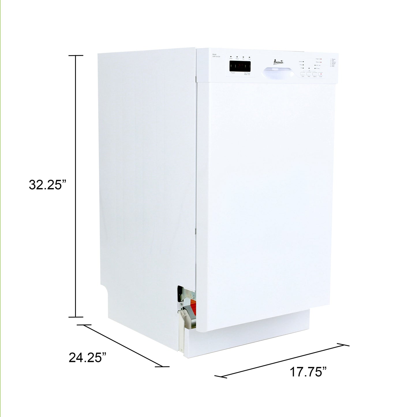 Avanti 18" Built In Dishwasher - DWF18V0W