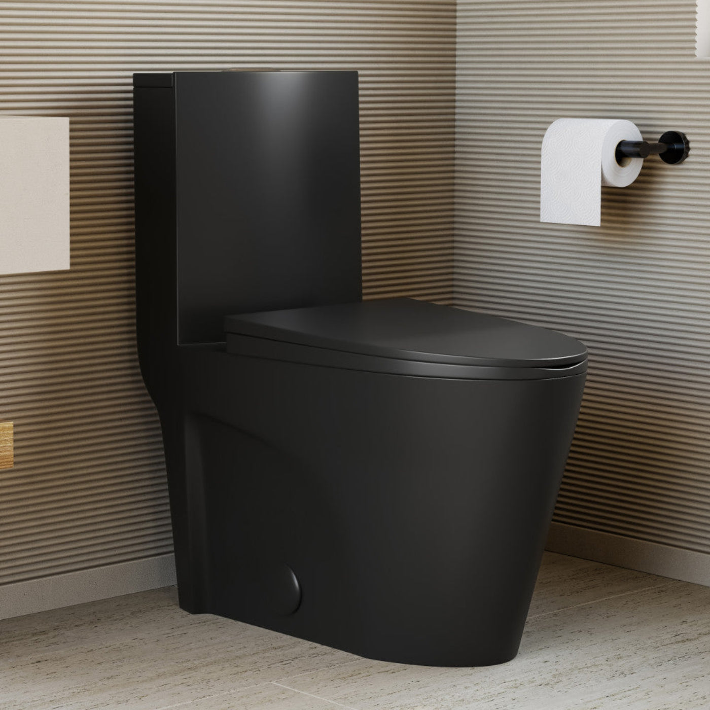 Swiss Madison St. Tropez One-Piece Elongated Toilet Vortex Dual-Flush in Matte Black 1.1/1.6 gpf - SM-1T254MB