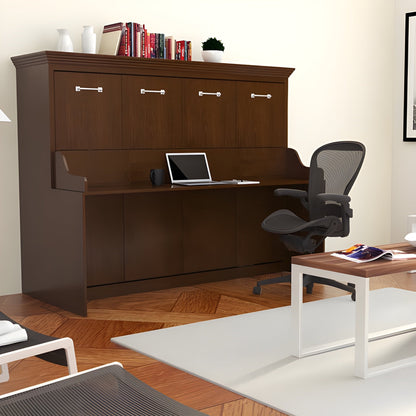 Horizontal Murphy Bed with Desk, Queen Size, by Leto Muro