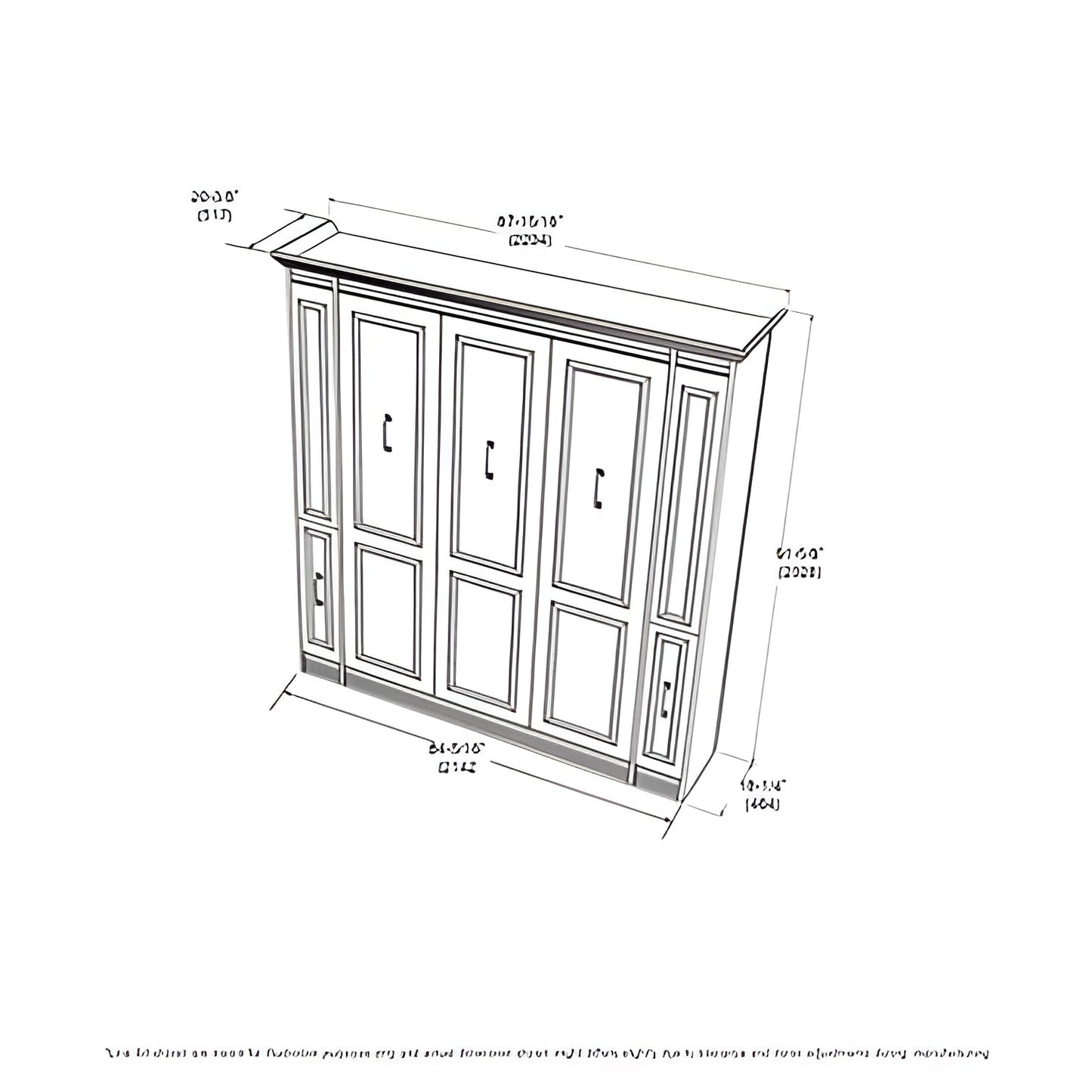 Leto Muro Queen Murphy Bed w/ Storage, Walnut Coventry Series by Leto Muro