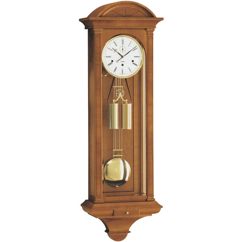 Kieninger Chesterfield 2542-82-01 Cable Regulator Wall Clock, Westminster Chime, Cherry