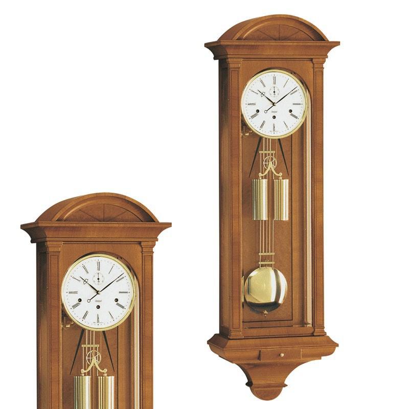 Kieninger Chesterfield 2542-82-01 Cable Regulator Wall Clock, Westminster Chime, Cherry
